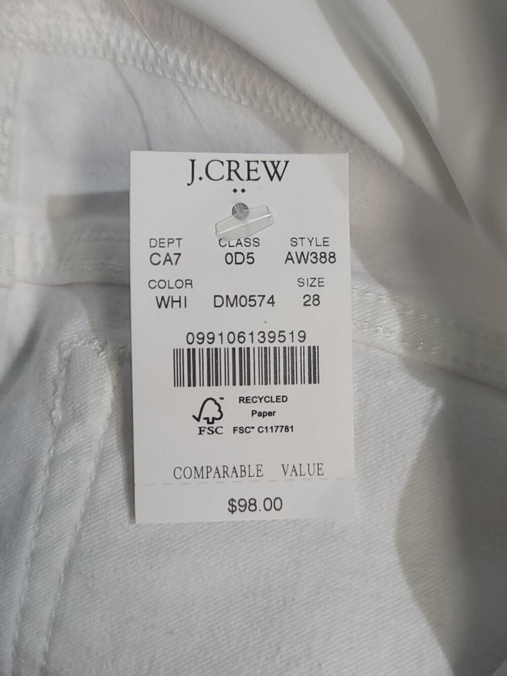 J.Crew Factory White Maternity Jean in Signature Stretch Size 28 NWT - Picture 6 of 7